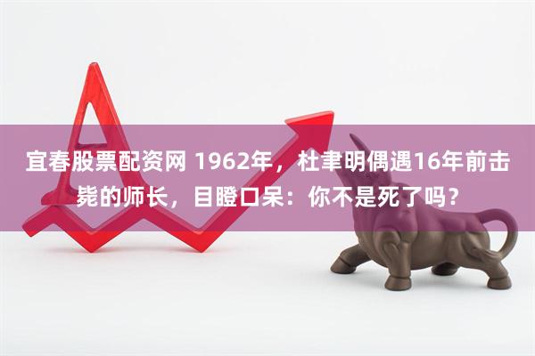 宜春股票配资网 1962年，杜聿明偶遇16年前击毙的师长，目瞪口呆：你不是死了吗？